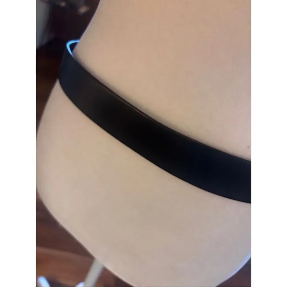 Gap Black Leather Belt with Silver Buckle -  S